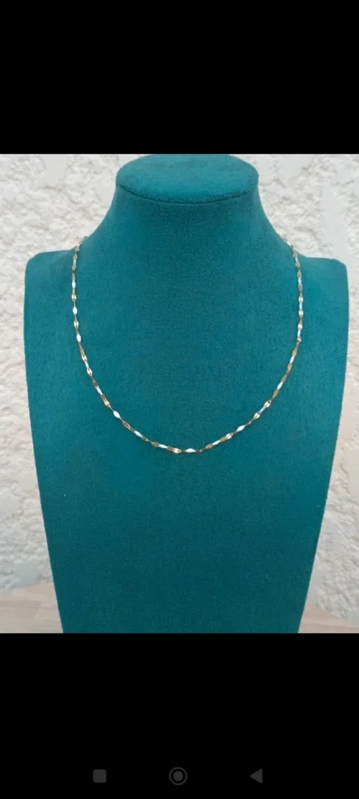 Collier dorée et blanc acier inoxydable - photo numéro 2