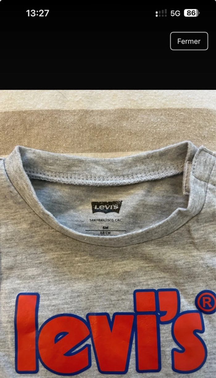 T-shirt Levi’s taille 6 mois - photo numéro 2