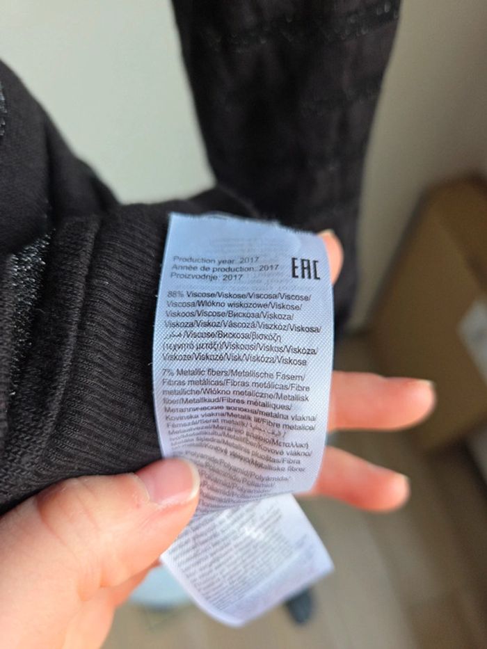 longue manche - noir - only - pailleté - transparent - photo numéro 8