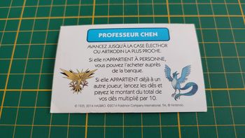 Professeur Chen Electhor ou Artikodin pièce jeu de société Monopoly Pokémon édition de Kanto #C43