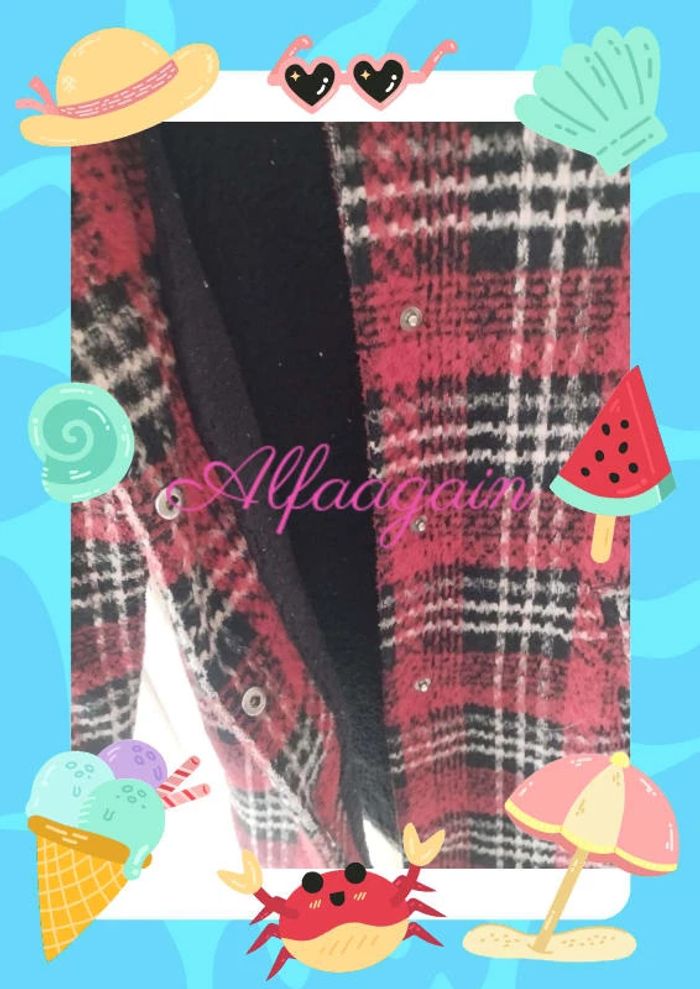 Manteau quadrillé rouge noir 7ans next - photo numéro 4