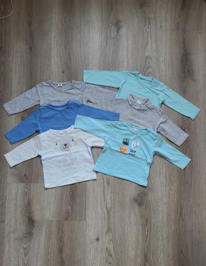 Gros lot de pull fin / t-shirt manche longue 6 mois garçon - photo numéro 3