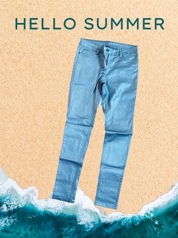 Jean gris métallisé femme 38