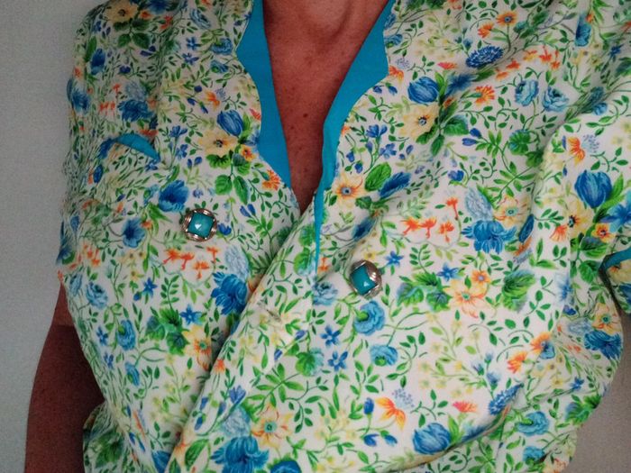 Chemisier camisa blouse fleurie 38/40 vintage - photo numéro 2