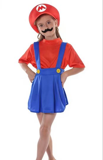 Déguisement robe Mario fille et ces accessoires Taille 5-6ans