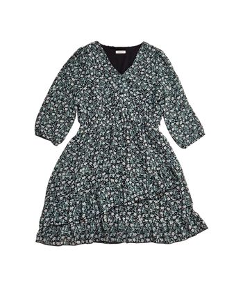 Robe Cache Cache taille 38 verte motif fleur