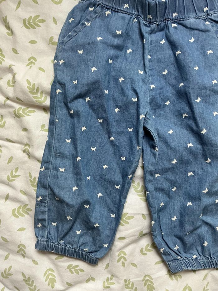 pantalon léger bleu motifs étoiles 6 mois u tout petits - photo numéro 5