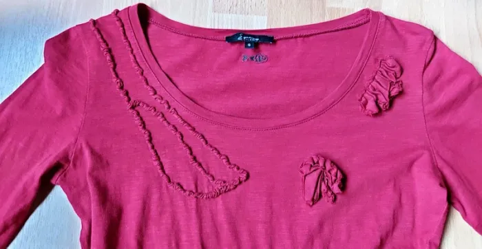 Robe rouge bordeaux manches longues - photo numéro 2