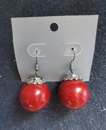 Boucles d'oreilles fantaisie rouges