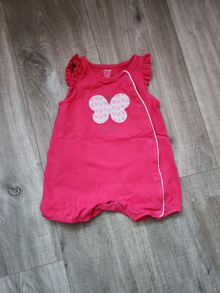 Barboteuse rose obaibi 6 mois