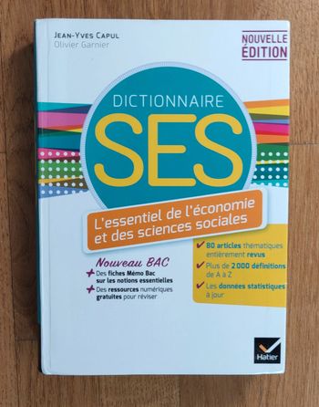 Livre Dictionnaire SES l'essentiel de l'économie et sciences sociales