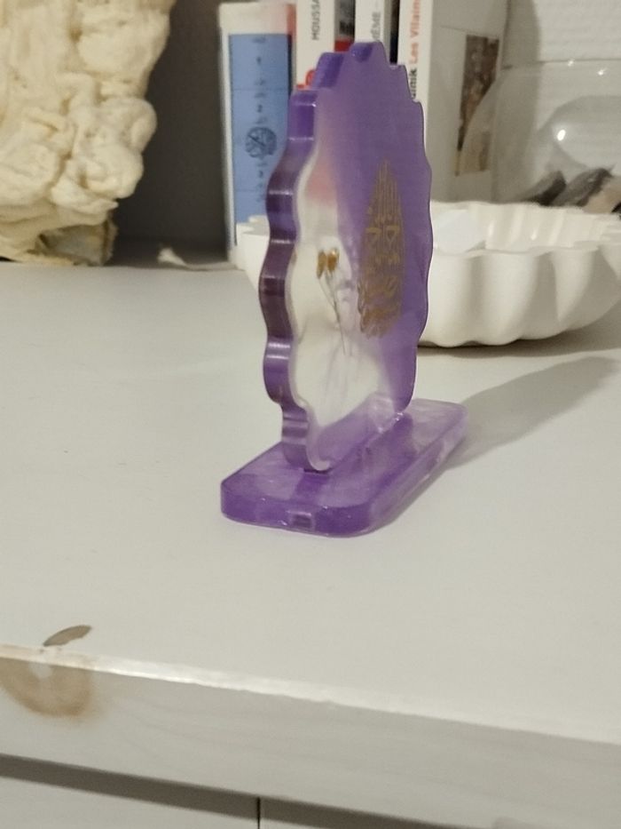 idée cadeau ornement bureau coiffeuse couvre tasse en résine et fleur naturelle abr001 - photo numéro 3