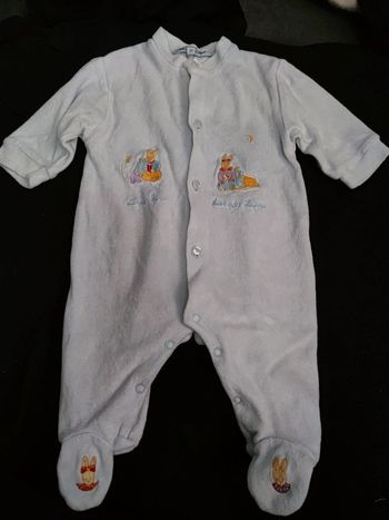 Pyjama velours dors bien mon petit lapin T.3 mois