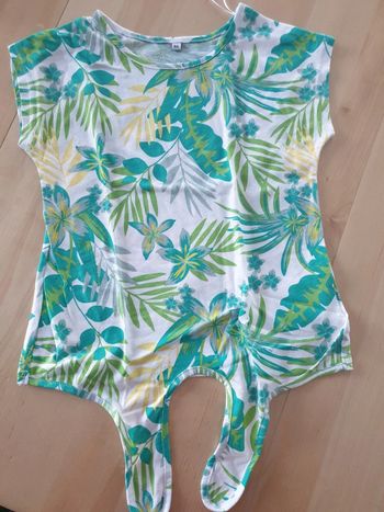 T- shirt à nouer fille 8 ans feuilles