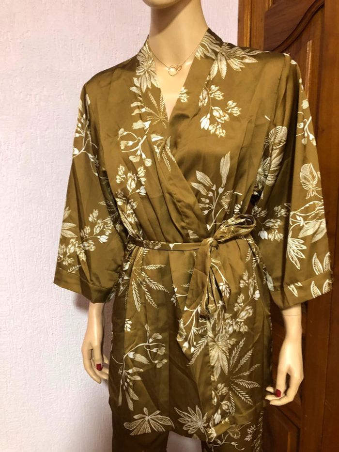 Ensemble déshabillé et pantalon ocre etam -  n e u f s - photo numéro 2