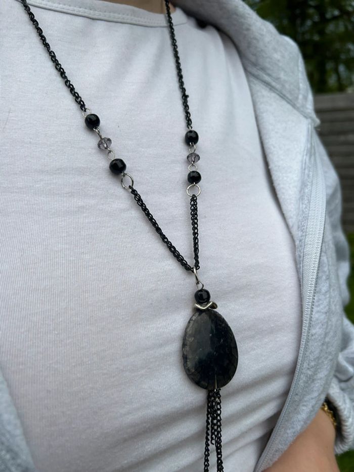 Collier perle noir - photo numéro 2
