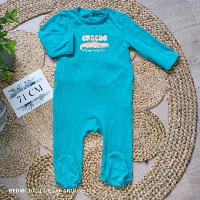 🦖 Pyjama grenouillère Kiabi - 9 mois / 71 cm 💙 - photo numéro 2