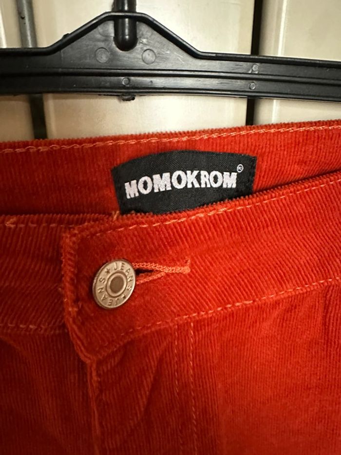 Pantalon orange velour cotelé momokrom taille 34 - photo numéro 2