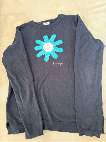 Pull fin bleu 8ans