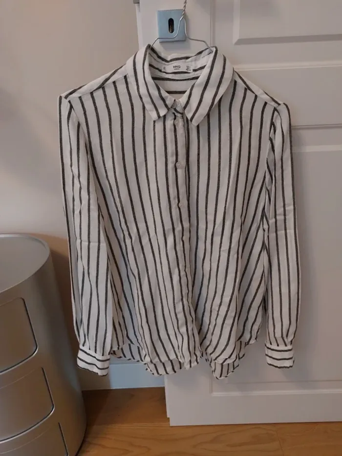 Camicia tessuto morbido a righe grigie