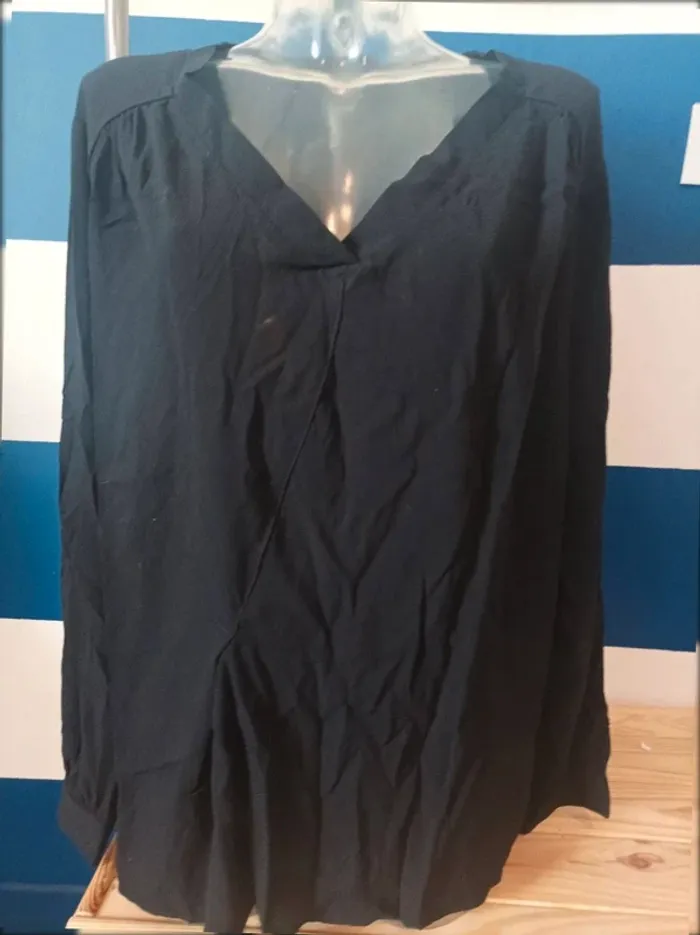 Blouse manches longues noir Kiabi femme taille 46