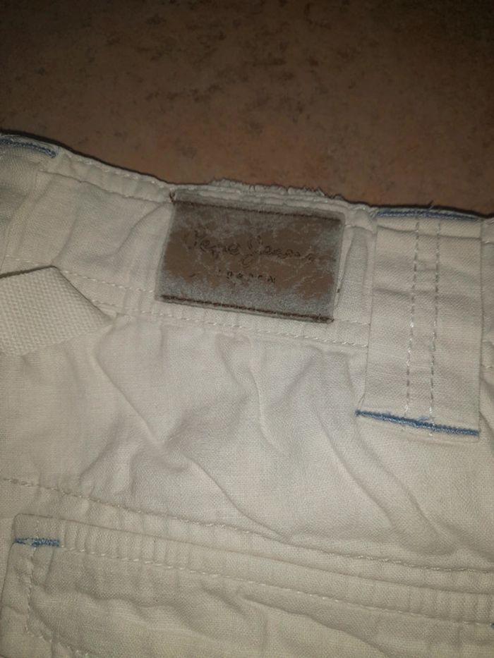 Short pépé jeans blanc crème 8 ans - photo numéro 4