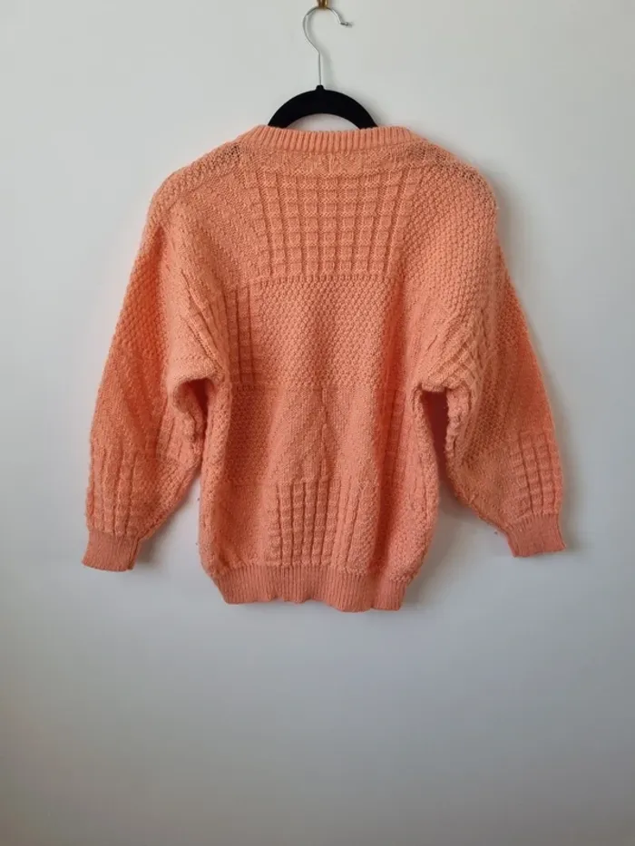 Pull over tricoté rose saumon vintage - photo numéro 14