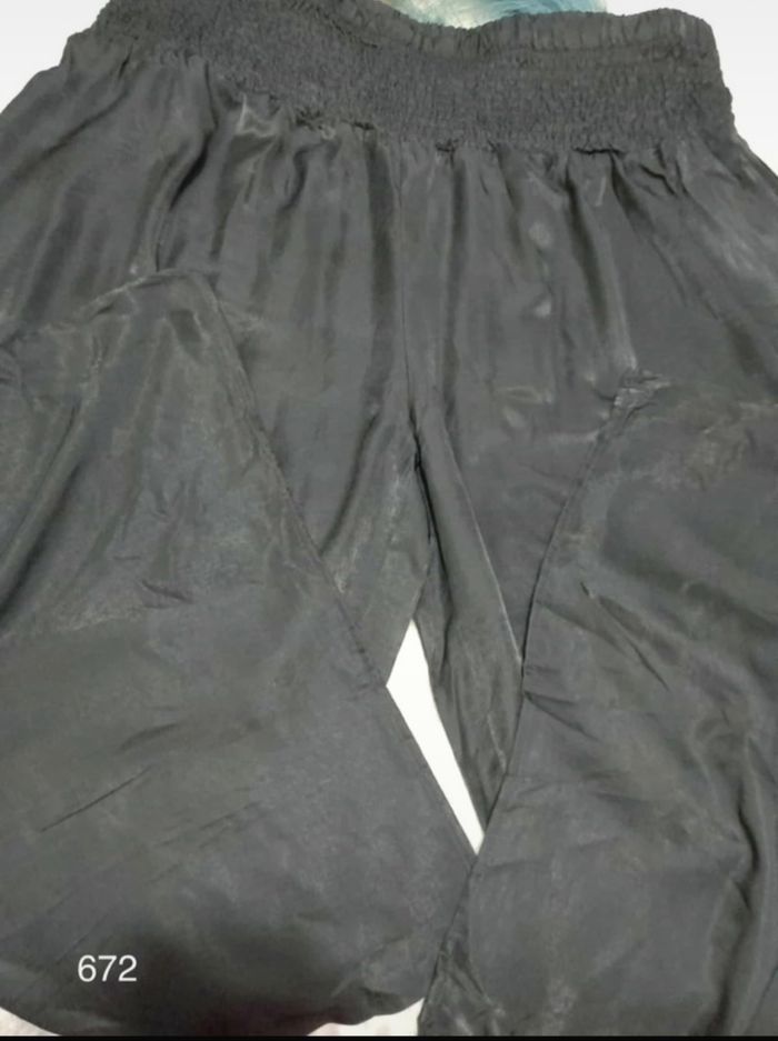 Pantalon Large Femme Grande Taille 56 – Style Jupe-Culotte Élégant, Taille Haute, Noir Classique 🖤