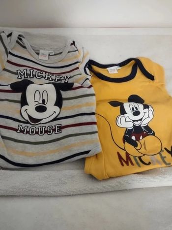 Lot de 2 bodies mixte Mickey Disney baby