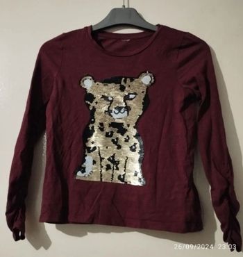 T shirt a sequins réversible