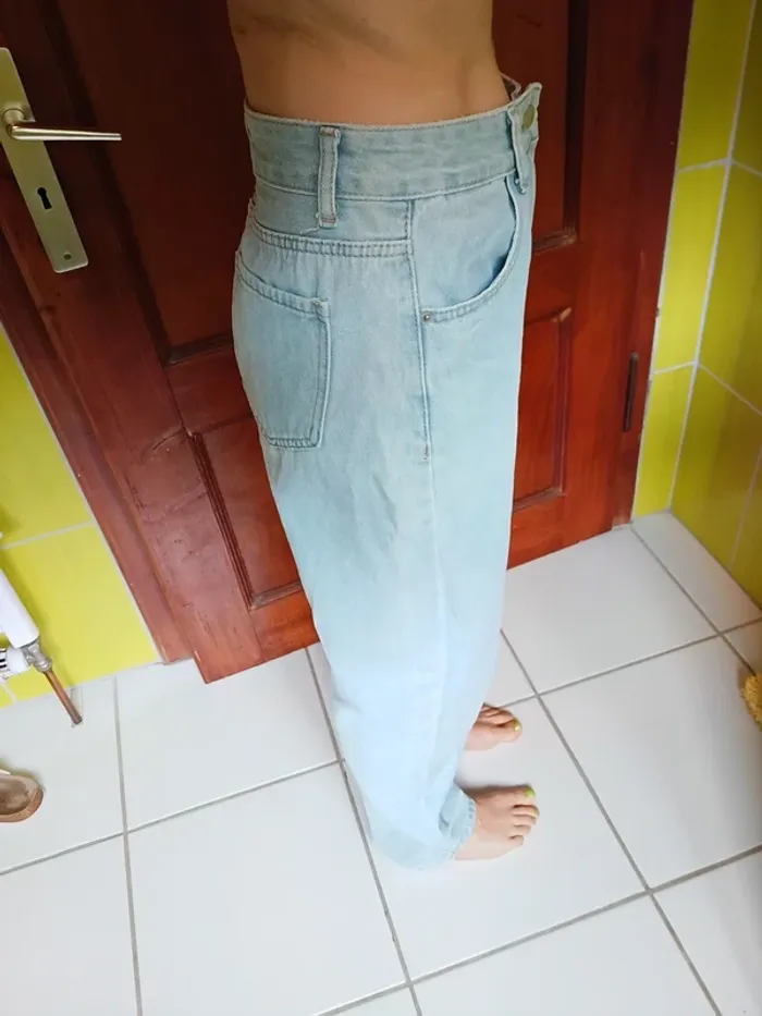 Jeans femme bleu clair coup boyfriend Shein - photo numéro 7