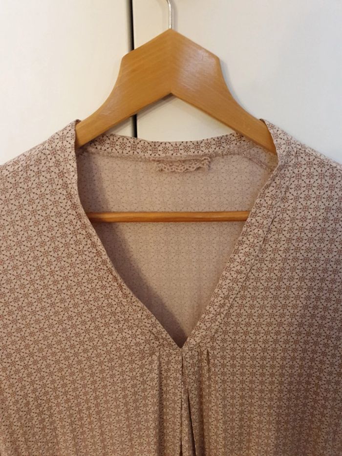 Blouse à petits motifs vieux rose - photo numéro 2