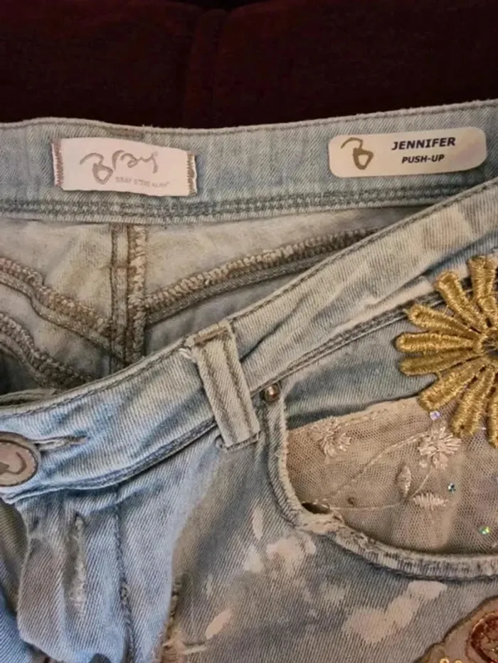 Jean brodé et patchwork Bray Steve Alan - Taille 40 - Très bon état - photo numéro 4