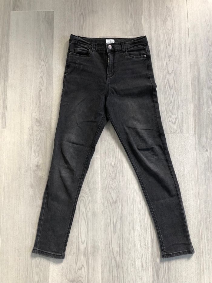 Jeans fille taille 12 ans noir forme slim kiabi - photo numéro 4