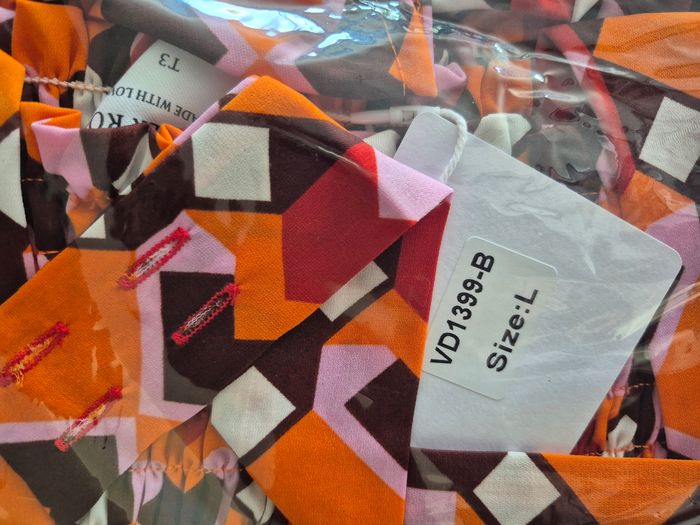 Top femme Plissé Rouge et Orange Taille L/40 - photo numéro 3