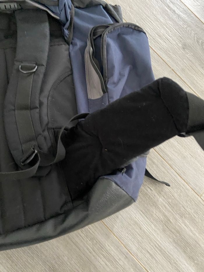 Grand Sac à Dos Randonnée / Voyage "Le Toit du Monde" - Bleu et Gris - photo numéro 7