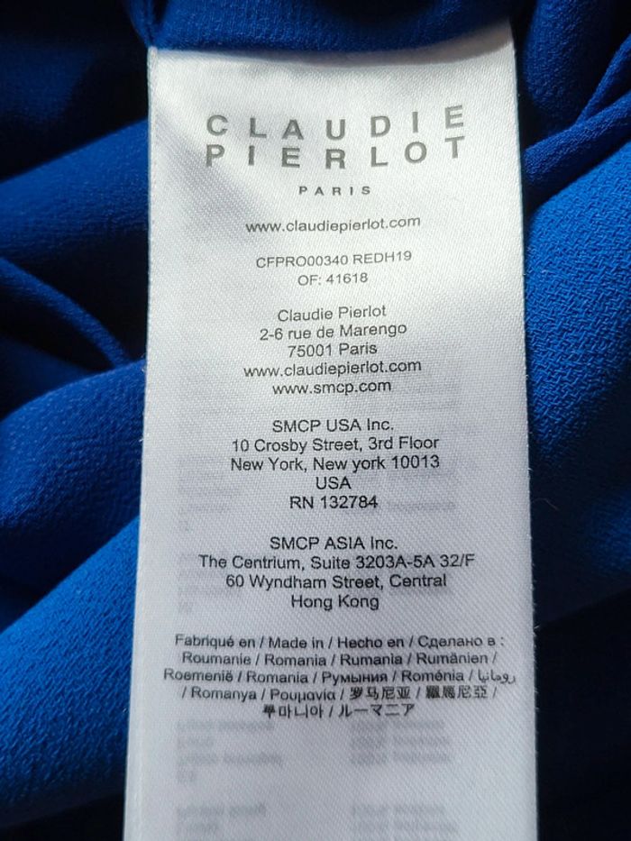 Robe chic bleu électrique Claudie Pierlot - Neuve avec ceinture - photo numéro 12