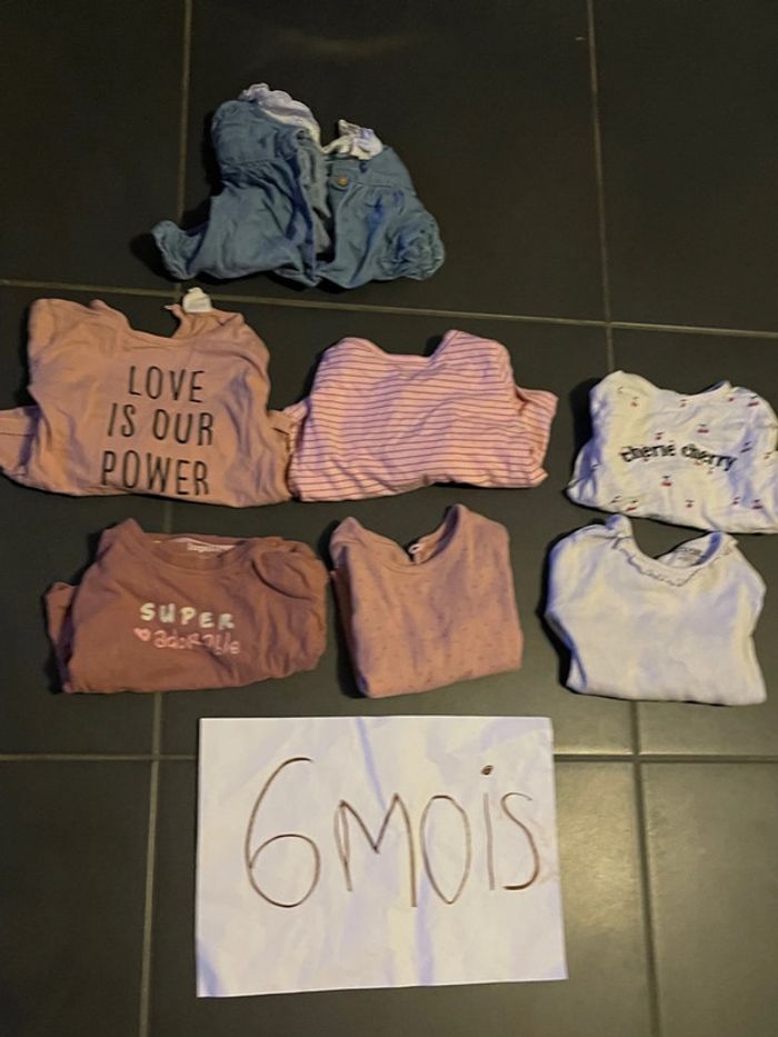 Lot de 6 tee-shirt manches longues 6 mois