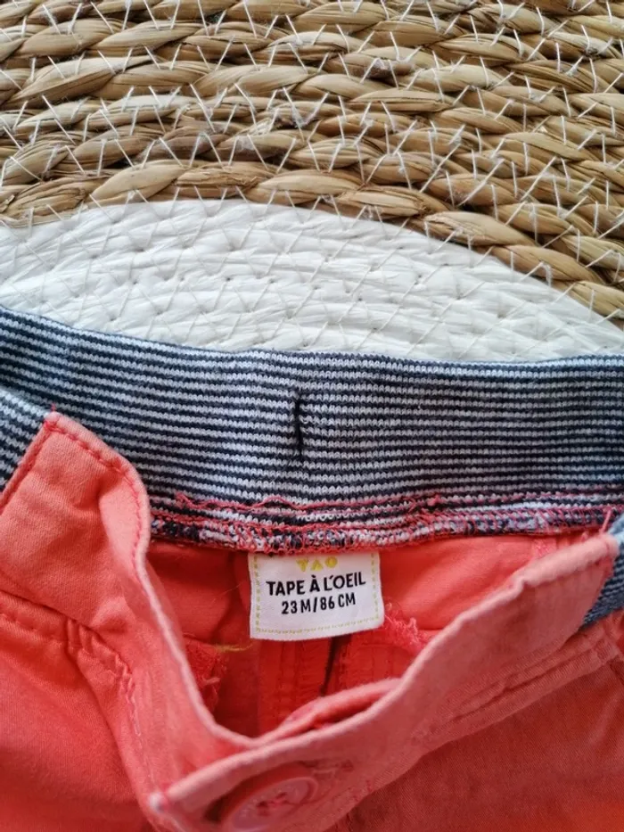 Ensemble short orange + deux tee-shirts - 24 mois - photo numéro 4