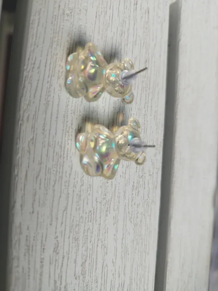 Boucle d'oreille oursons transparent - photo numéro 3