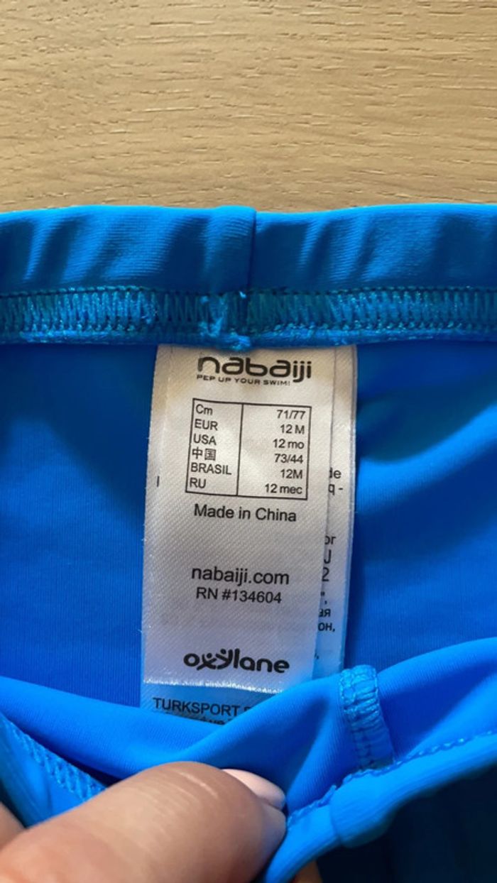 Maillot de bain bleu nabaiji 12 mois - photo numéro 3