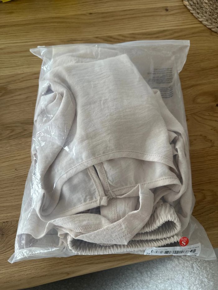 Ensemble 2 pièces beige – Top + Pantalon fluide – Taille S - photo numéro 4
