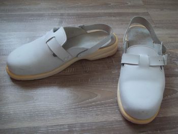 Sabot de sécurité en cuir blanc 41