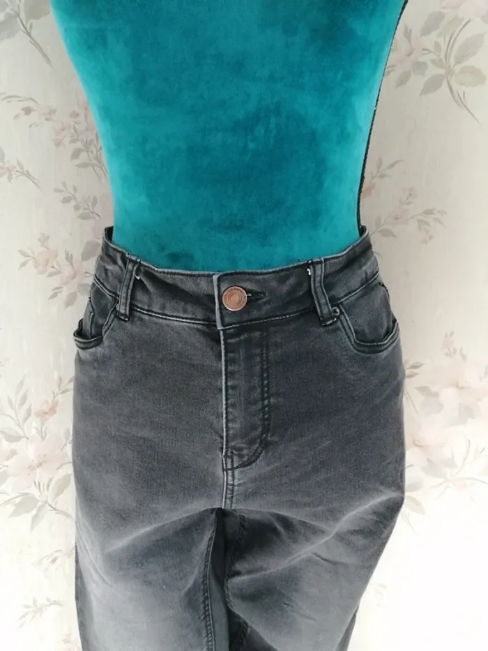 Jeans skinny noir avec ourlets gris clair / in extenso / (40) - photo numéro 3