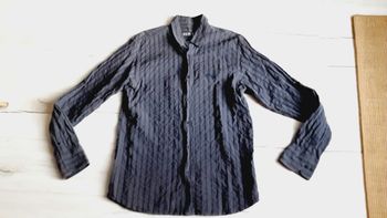 Vêtement homme chemise manches longues bleu gris Shilton XL