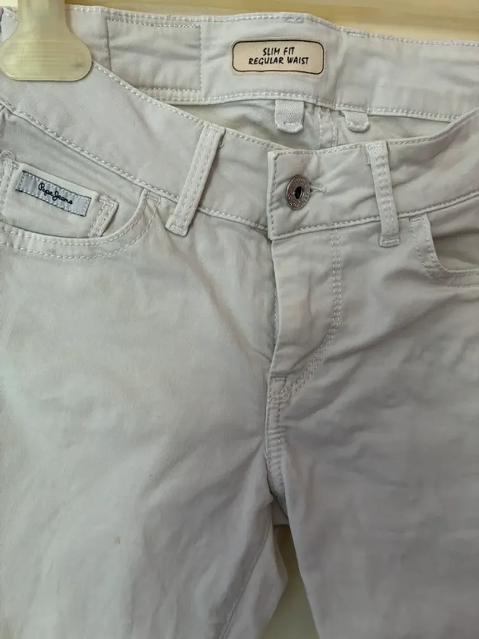Pantacourt blanc, 24 (34 XS), Pepe Jeans. - photo numéro 3
