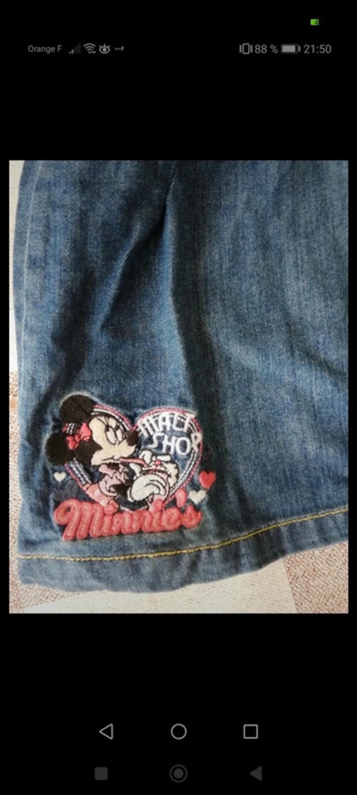 Robe bleue jean sans manches Disney Minnie 18 mois - photo numéro 3