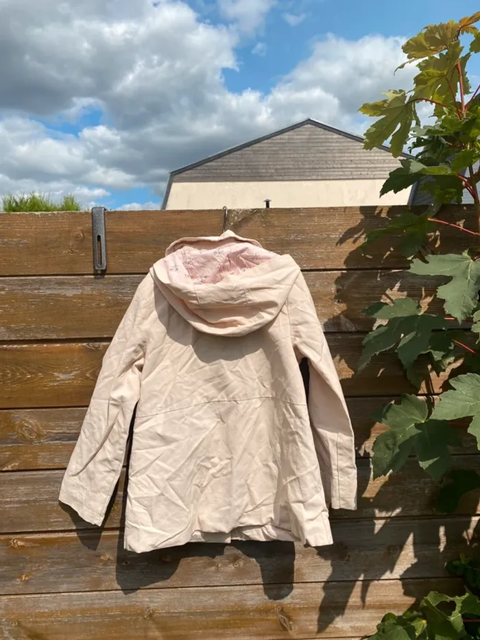 Veste imperméable trench beige rose fille sergent major 8 ans manteau coat parka - photo numéro 6