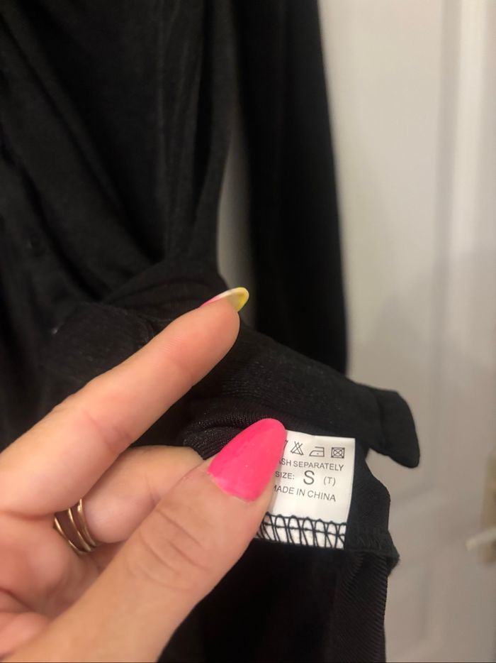 Robe moulante manches longues drapée S - photo numéro 5