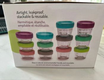 Set de 12 pots de conservation en verre